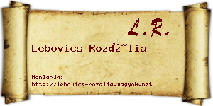 Lebovics Rozália névjegykártya