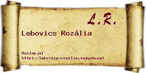 Lebovics Rozália névjegykártya