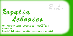 rozalia lebovics business card